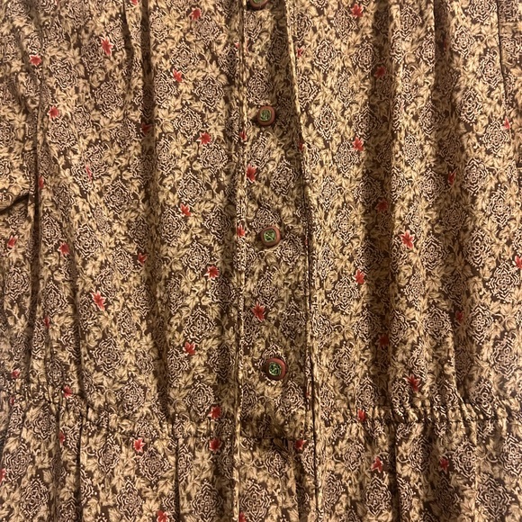 Button Up vintage dress brown pattern size medium - Picture 2 of 6